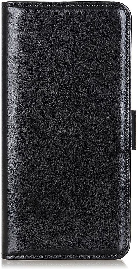 Motorola One Macro Crazy Horse Leren Portemonnee Hoesje Zwart afbeelding 1