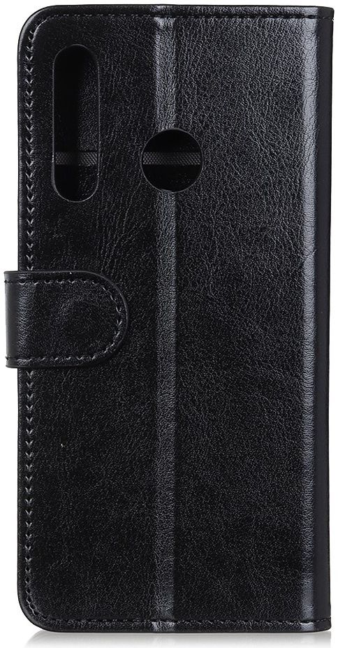 Motorola One Macro Crazy Horse Leren Portemonnee Hoesje Zwart afbeelding 3