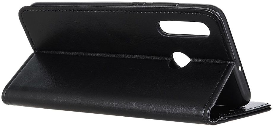 Motorola One Macro Crazy Horse Leren Portemonnee Hoesje Zwart afbeelding 4
