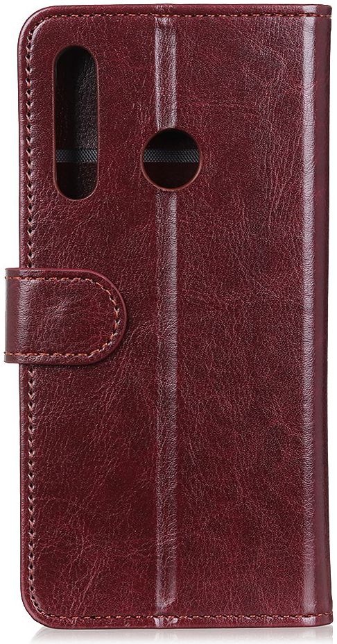Motorola One Macro Crazy Horse Leren Portemonnee Hoesje Bruin afbeelding 2