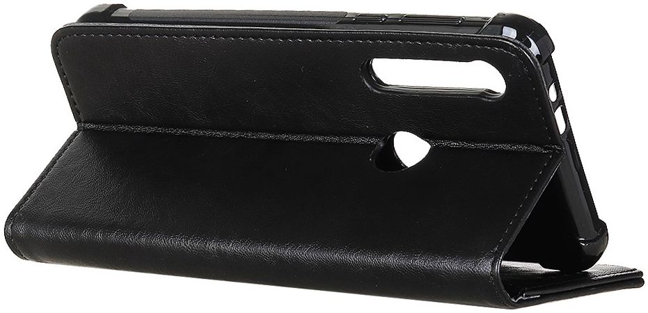 Motorola One Macro Crazy Horse Portemonnee Hoesje Leer Zwart afbeelding 5