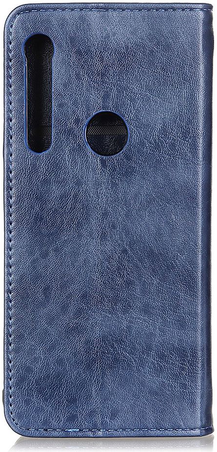 Motorola One Macro Crazy Horse Portemonnee Hoesje Leer Blauw afbeelding 3