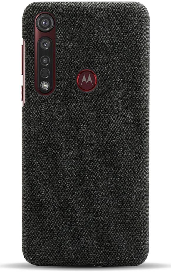Motorola Moto G8 Plus Stof Hard Back Cover Zwart afbeelding 3