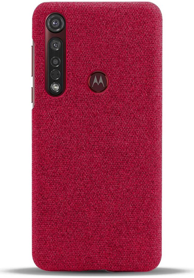 Motorola Moto G8 Plus Stof Hard Back Cover Rood afbeelding 3