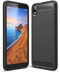 Xiaomi Mi Redmi 7A Geborsteld TPU Hoesje Zwart
