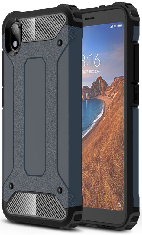 Xiaomi Redmi 7A Armor Guard Hybrid Case Donker Blauw afbeelding 1