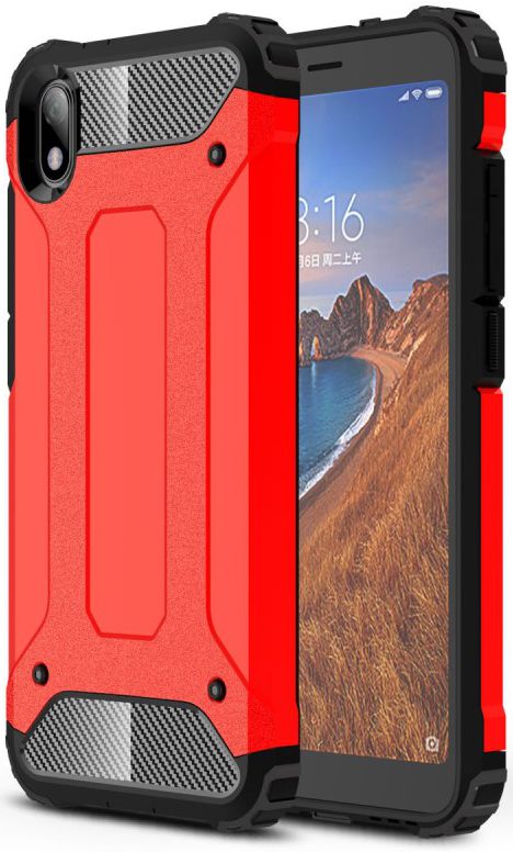Xiaomi Redmi 7A Armor Guard Hybrid Case Rood afbeelding 1