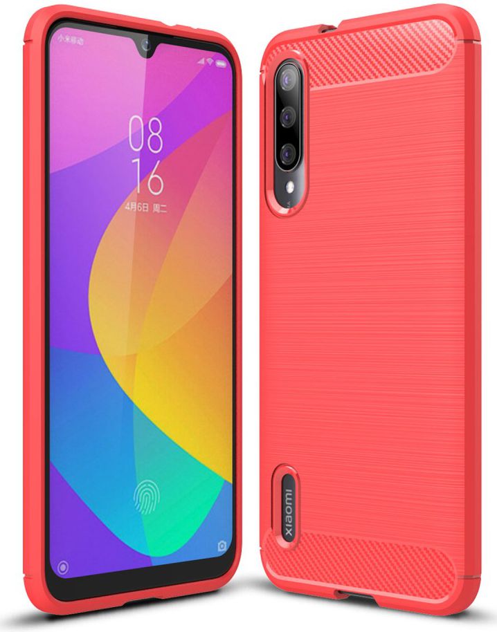 Xiaomi Mi A3 Geborsteld TPU Hoesje Rood afbeelding 1