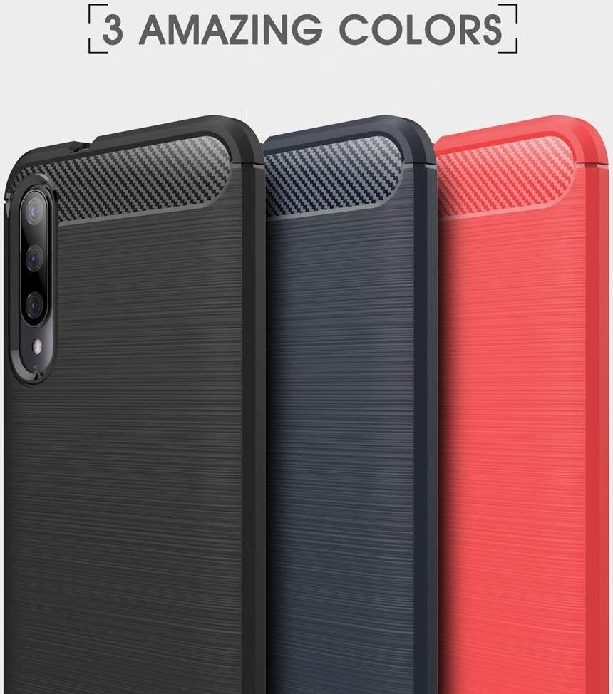 Xiaomi Mi A3 Geborsteld TPU Hoesje Blauw afbeelding 4