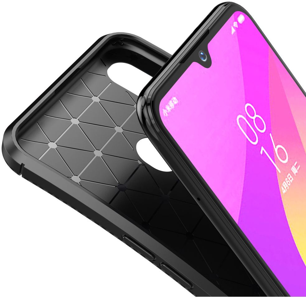Xiaomi Mi A3 Siliconen Carbon Hoesje Zwart afbeelding 8