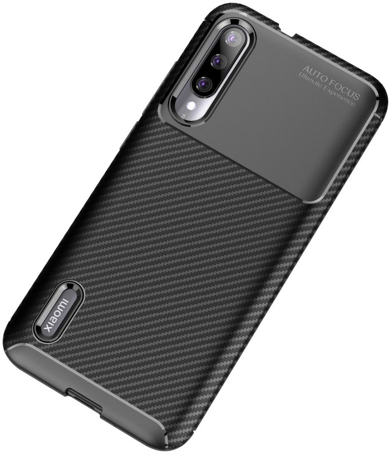 Xiaomi Mi A3 Siliconen Carbon Hoesje Zwart afbeelding 4