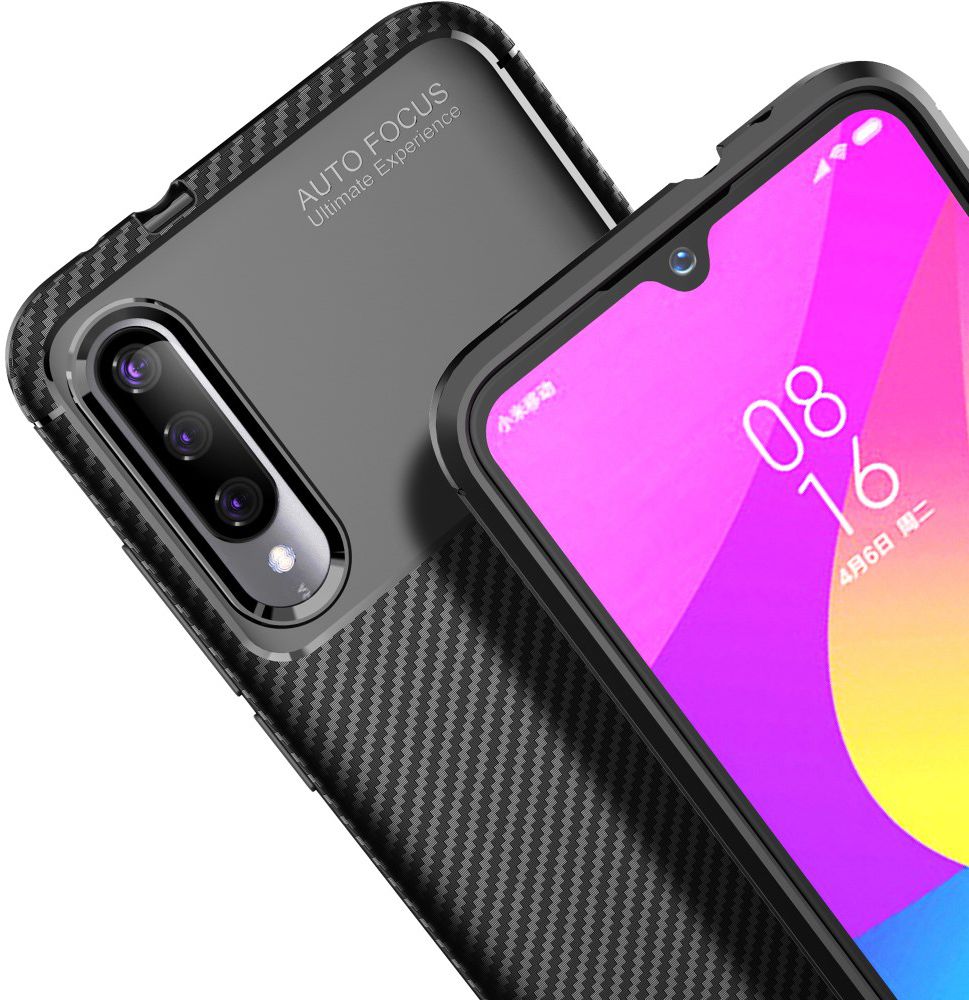Xiaomi Mi A3 Siliconen Carbon Hoesje Zwart afbeelding 7