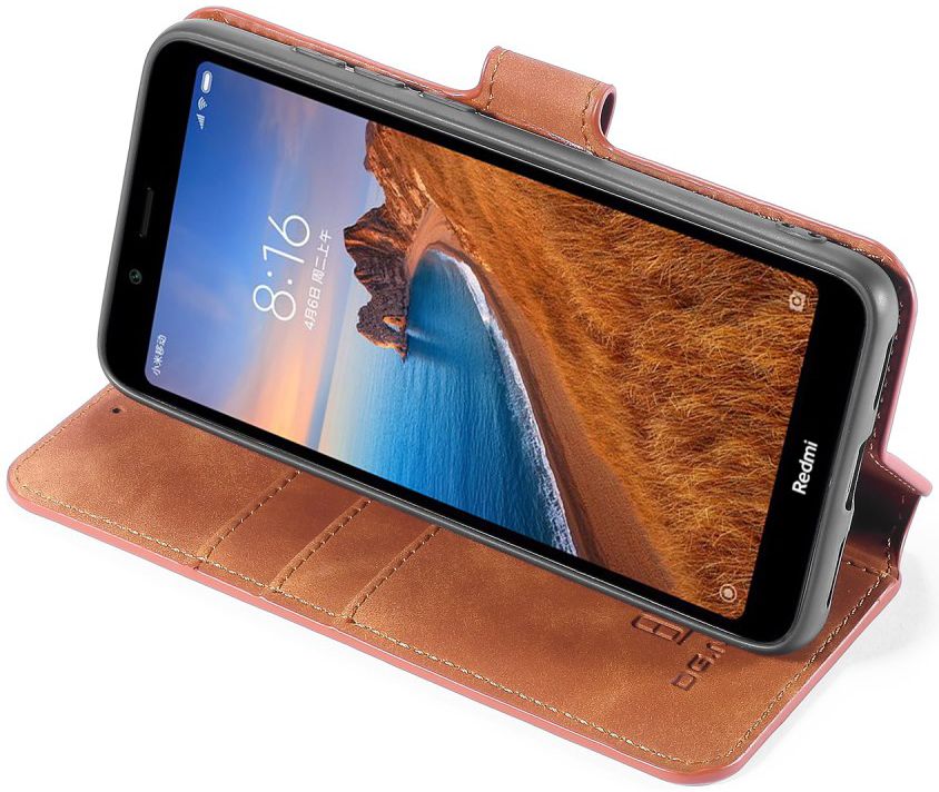 DG Ming Retro Portemonnee Xiaomi Redmi 7A Hoesje Bruin afbeelding 2
