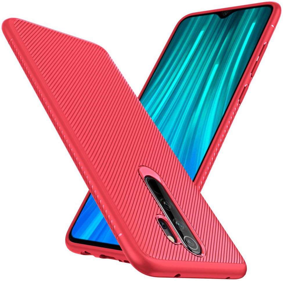 Xiaomi Redmi Note 8 Pro Twill Slim Texture Back Cover Rood afbeelding 2