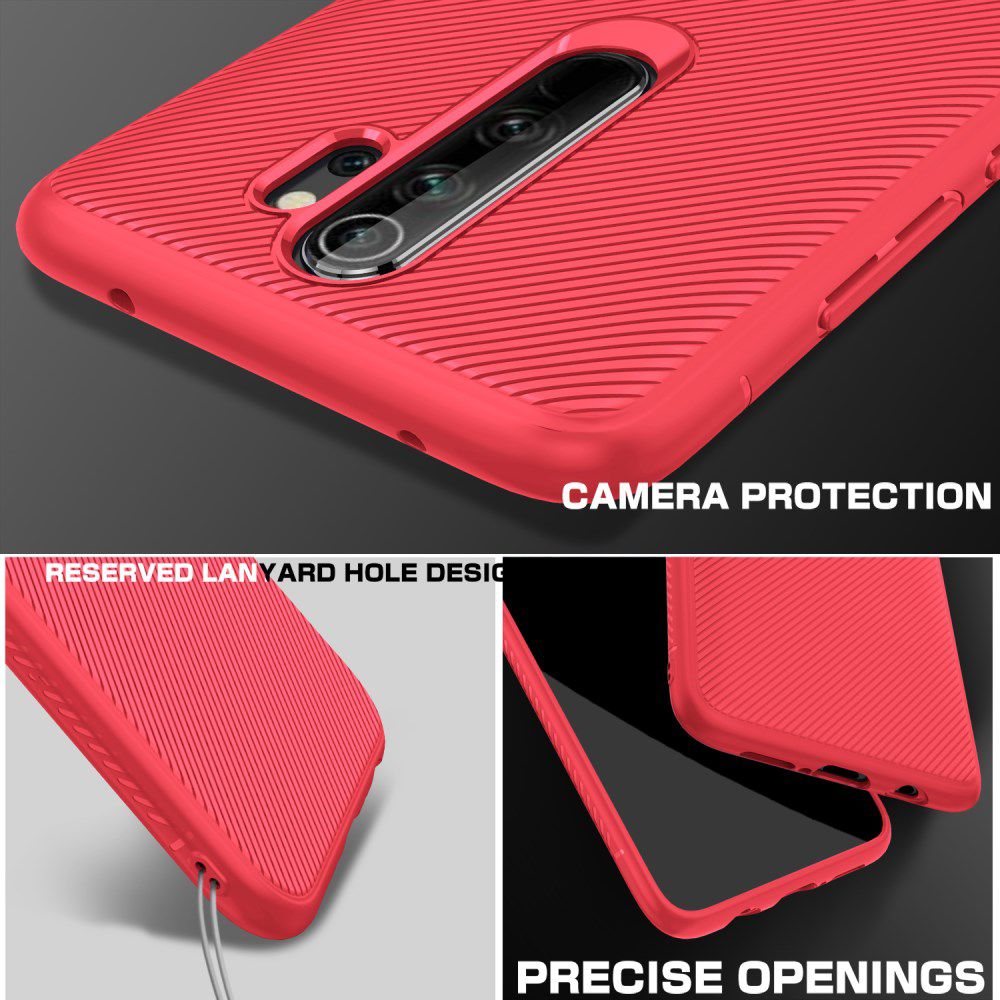 Xiaomi Redmi Note 8 Pro Twill Slim Texture Back Cover Rood afbeelding 5