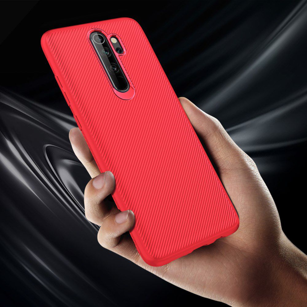 Xiaomi Redmi Note 8 Pro Twill Slim Texture Back Cover Rood afbeelding 6