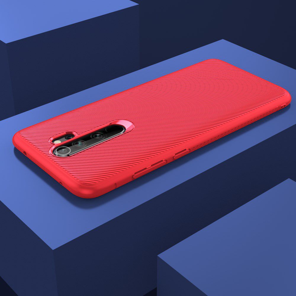 Xiaomi Redmi Note 8 Pro Twill Slim Texture Back Cover Rood afbeelding 8
