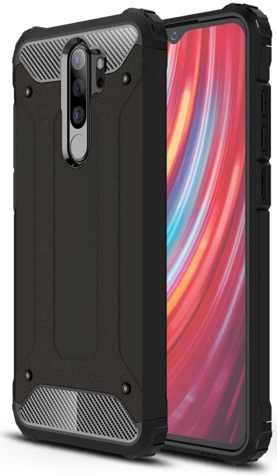 Xiaomi Redmi Note 8 Pro Armor Guard Hybrid Case Zwart afbeelding 1