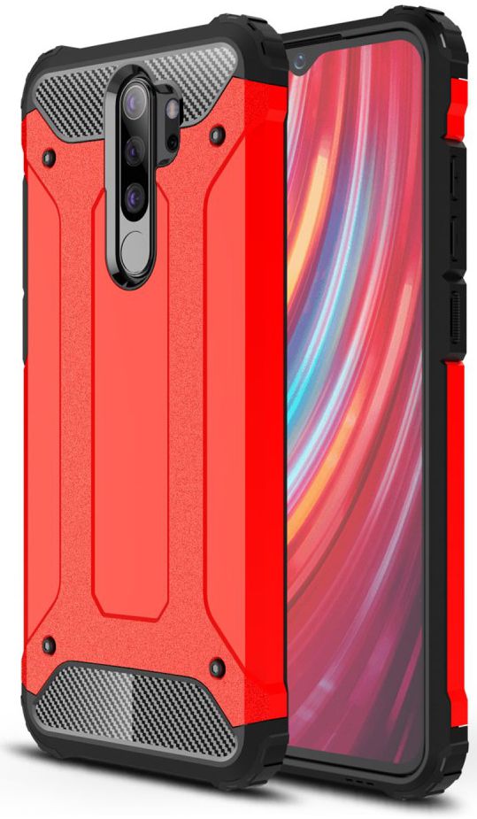 Xiaomi Redmi Note 8 Pro Armor Guard Hybrid Case Rood afbeelding 1