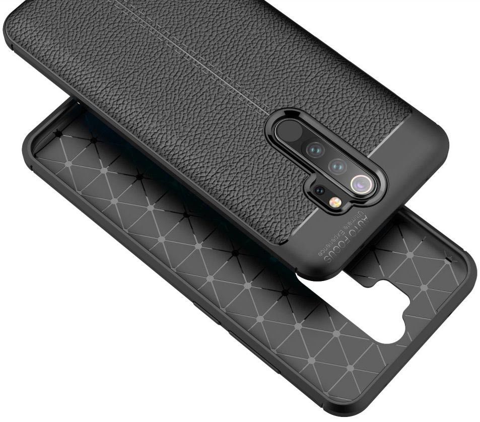 Xiaomi Redmi Note 8 Pro Hoesje TPU Met Leren Textuur Zwart afbeelding 6