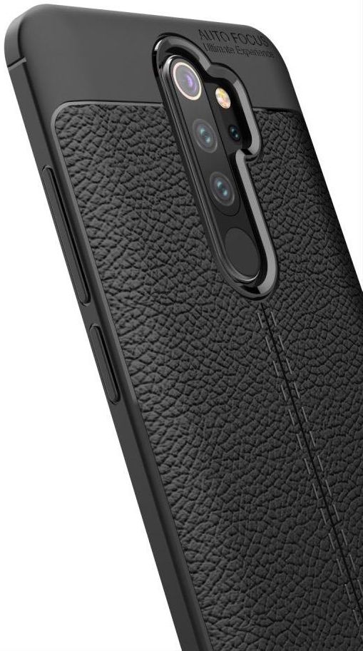 Xiaomi Redmi Note 8 Pro Hoesje TPU Met Leren Textuur Zwart afbeelding 7