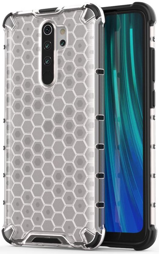 Xaiomi Redmi Note 8 Pro Hybride Honinggraat Hoesje Wit afbeelding 1