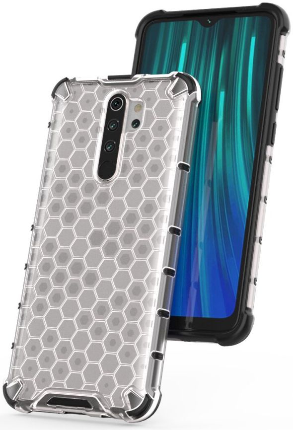 Xaiomi Redmi Note 8 Pro Hybride Honinggraat Hoesje Wit afbeelding 2
