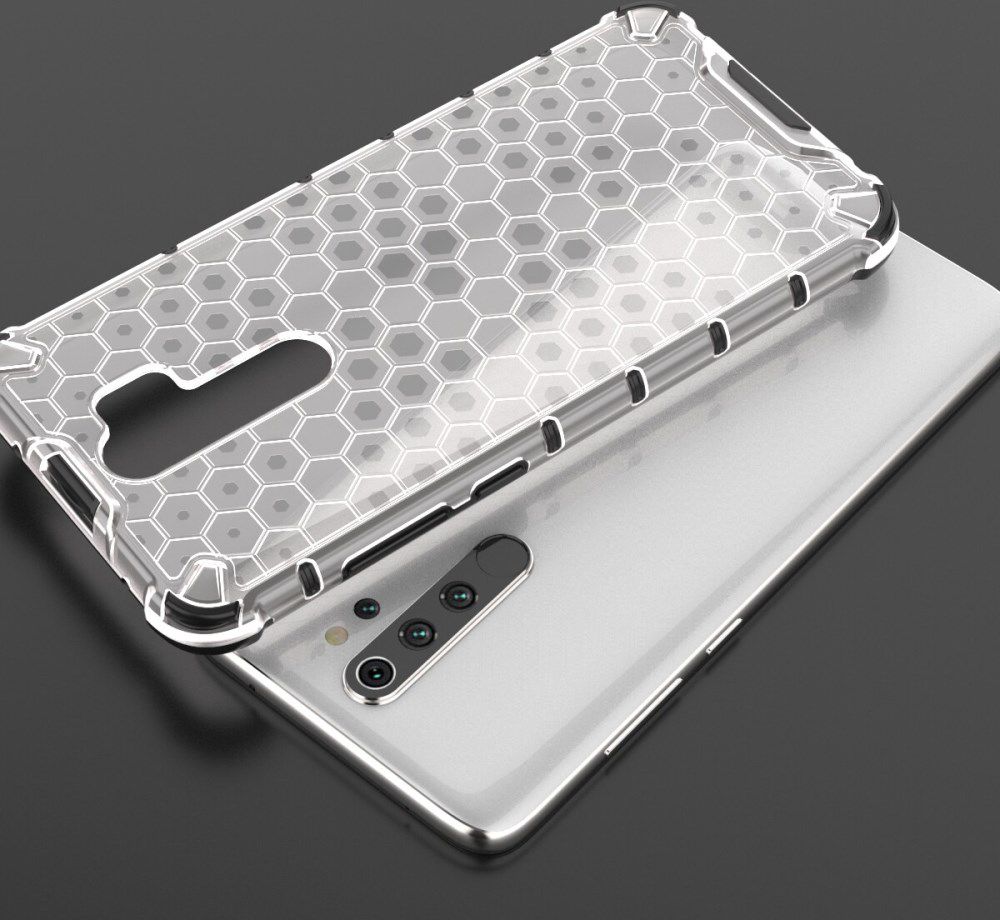 Xaiomi Redmi Note 8 Pro Hybride Honinggraat Hoesje Wit afbeelding 6
