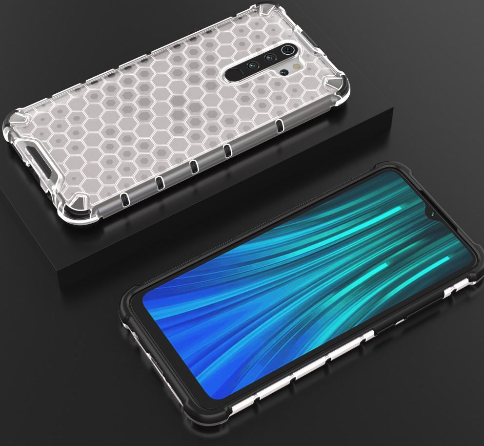 Xaiomi Redmi Note 8 Pro Hybride Honinggraat Hoesje Wit afbeelding 9