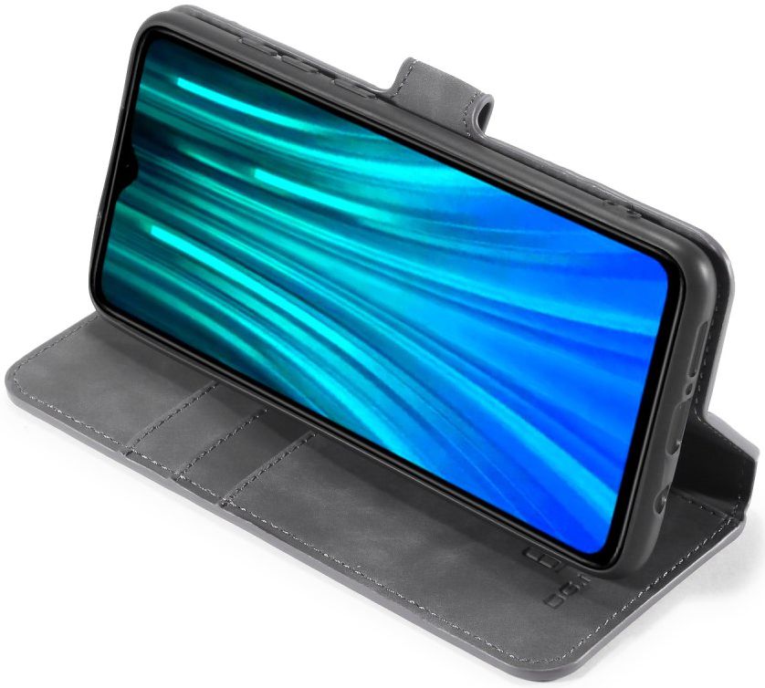 Xiaomi Redmi Note 8 Pro Retro Portemonnee Hoesje Grijs afbeelding 3