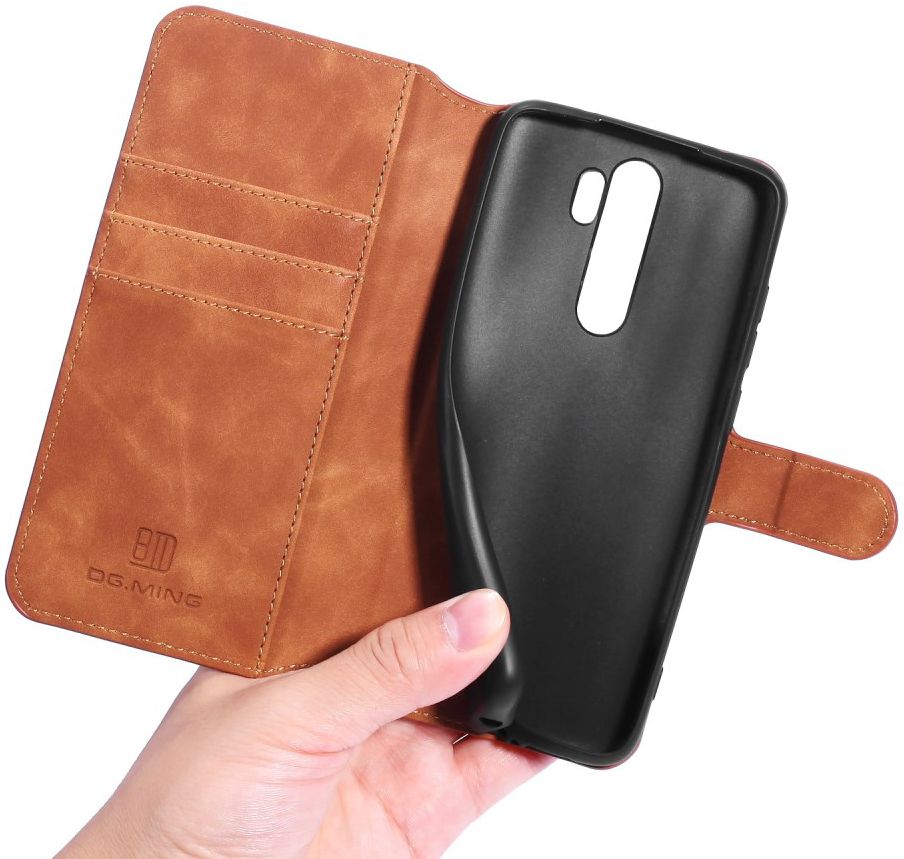 Xiaomi Redmi Note 8 Pro Retro Portemonnee Hoesje Bruin afbeelding 4