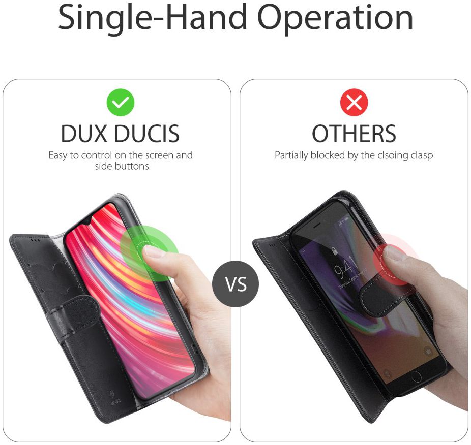 Dux Ducis Kado Series Xiaomi Redmi Note 8 Pro Portemonnee Hoesje Zwart afbeelding 8