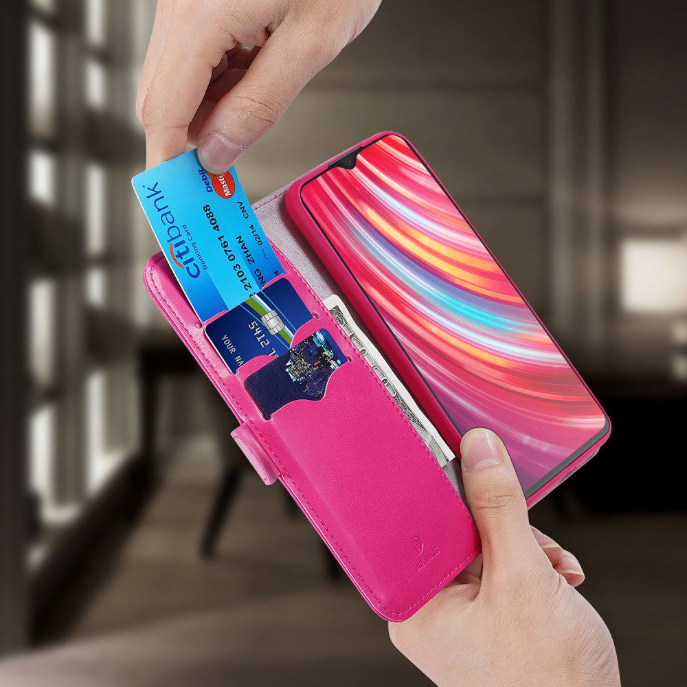 Dux Ducis Kado Series Xiaomi Redmi Note 8 Pro Portemonnee Hoesje Roze afbeelding 2