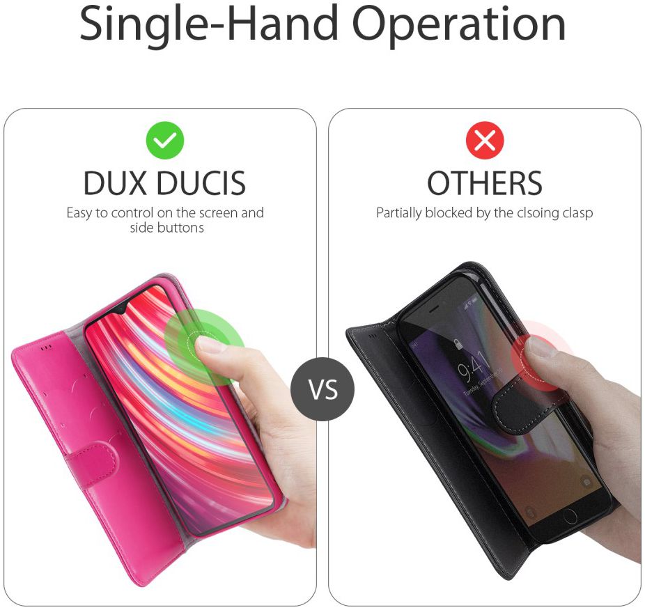Dux Ducis Kado Series Xiaomi Redmi Note 8 Pro Portemonnee Hoesje Roze afbeelding 7