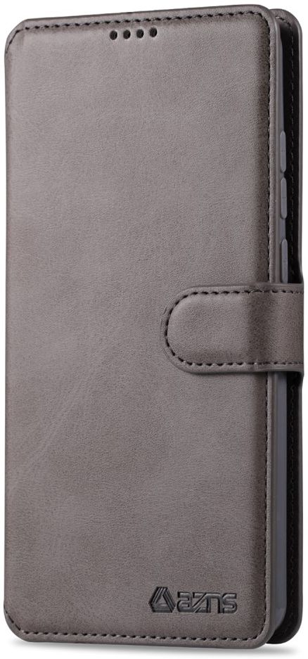 Xiaomi Redmi Note 8 Pro AZNS Portemonnee Stand Hoesje Grijs afbeelding 3