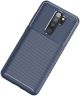 Xaiomi Redmi Note 8 Pro Siliconen Carbon Hoesje Blauw