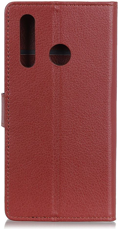 Alcatel 3X 2019 Litchi Skin Leren Portemonnee Hoesje Bruin afbeelding 4