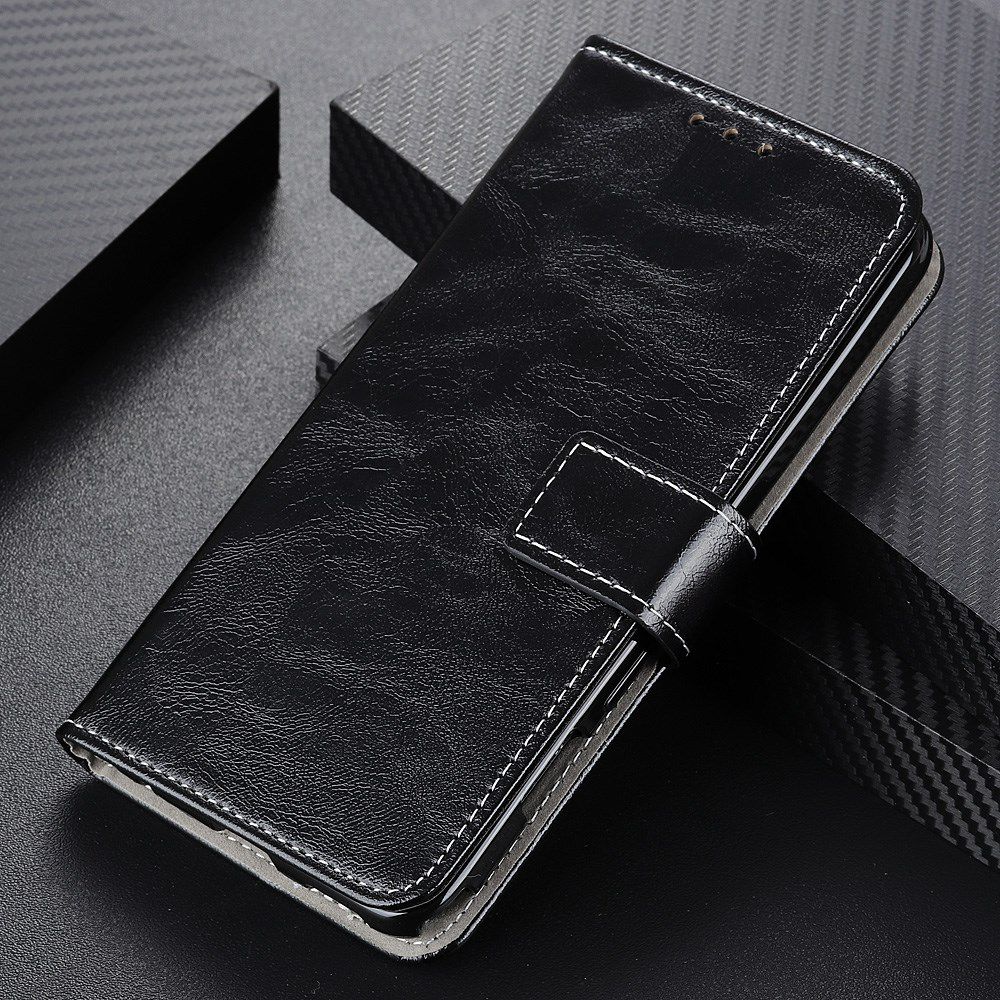 Alcatel 3X 2019 Crazy Horse Leren Portemonnee Hoesje Zwart afbeelding 9