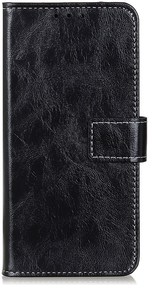 Alcatel 3X 2019 Crazy Horse Leren Portemonnee Hoesje Zwart afbeelding 1