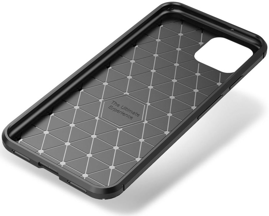 Google Pixel 4 XL Siliconen Carbon Hoesje Zwart afbeelding 6
