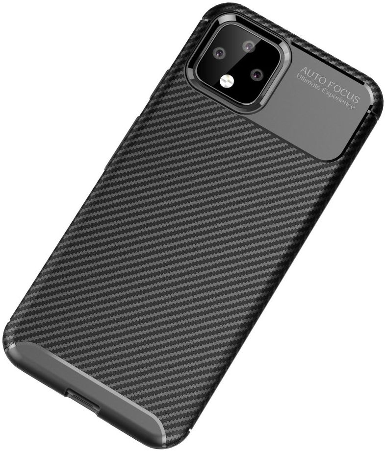 Google Pixel 4 XL Siliconen Carbon Hoesje Zwart afbeelding 2