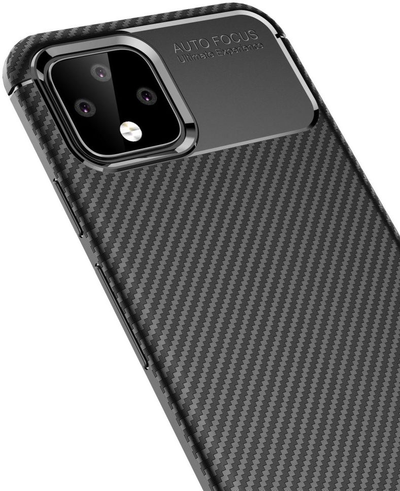 Google Pixel 4 XL Siliconen Carbon Hoesje Zwart afbeelding 4