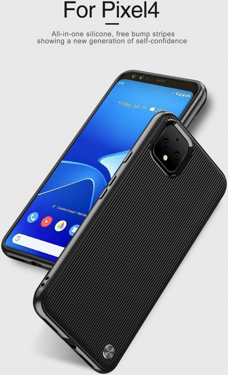 Google Pixel 4 Strepen Textuur TPU Hoesje Zwart afbeelding 3