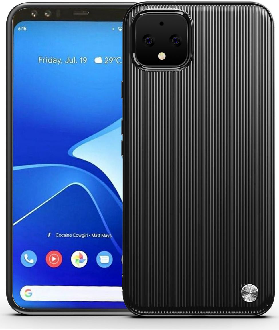 Google Pixel 4 Strepen Textuur TPU Hoesje Zwart afbeelding 6