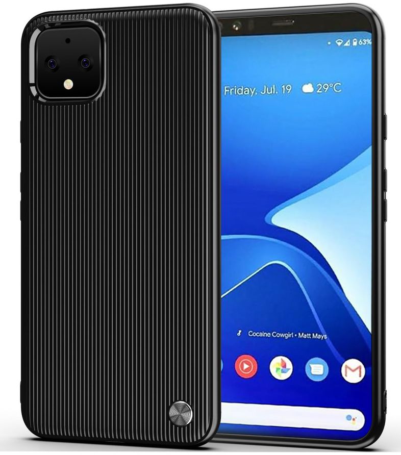 Google Pixel 4 Strepen Textuur TPU Hoesje Zwart afbeelding 1