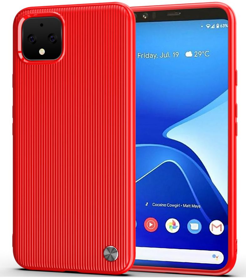 Google Pixel 4 XL Strepen Textuur TPU Hoesje Rood afbeelding 1