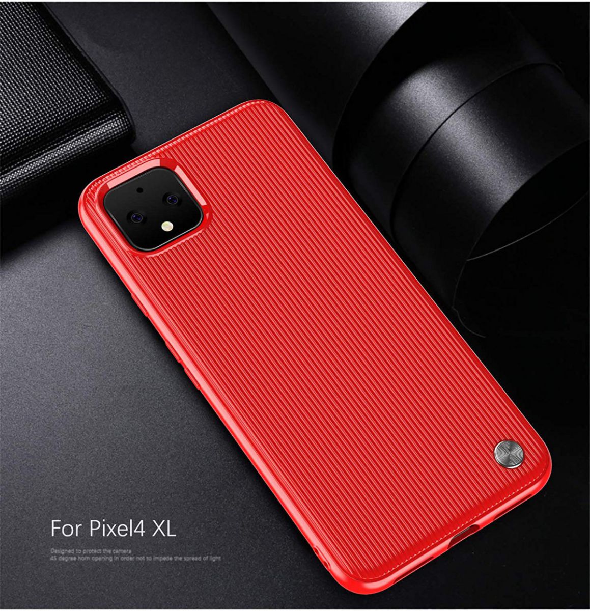 Google Pixel 4 XL Strepen Textuur TPU Hoesje Rood afbeelding 2