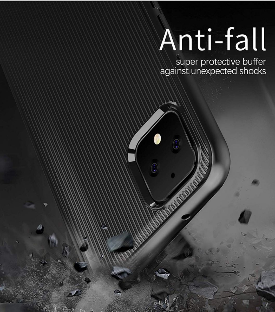 Google Pixel 4 XL Strepen Textuur TPU Hoesje Rood afbeelding 4