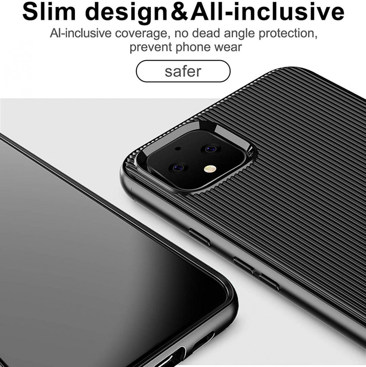 Google Pixel 4 XL Strepen Textuur TPU Hoesje Rood afbeelding 5