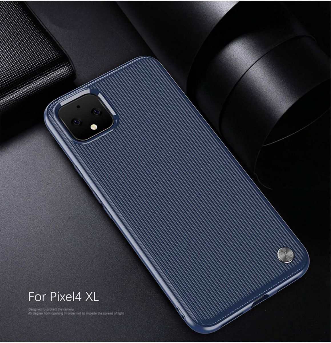 Google Pixel 4 XL Strepen Textuur TPU Hoesje Blauw afbeelding 2